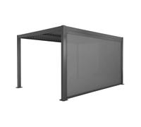 Pergola bioclimatique aluminium et acier 3x4m lames orientables + store 4m PALACE anthracite