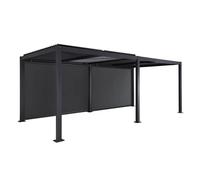 Pergola bioclimatique aluminium et acier 3x6m lames orientables + 2 stores 3m PALACE anthracite