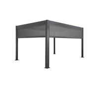 Pergola bioclimatique aluminium et acier 3x4m avec store 3m + store 4m