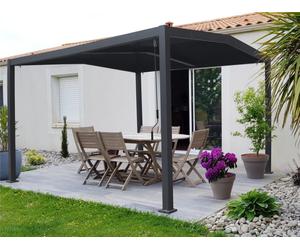 Pergola Bioclimatique Aluminium Gris 338 X 392 X 242 Cm Gris