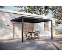 Pergola Bioclimatique Aluminium Gris Anthracite 390 X 300 X 218 Cm Gris