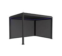 Pergola bioclimatique aluminium motorisée 4x3m LED + store 3m store 4m Triomphe