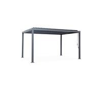 Pergola bioclimatique anthracite. aluminium et acier. 3x4m. lames orientables