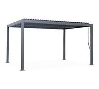 Pergola bioclimatique anthracite. aluminium et acier. 3x4m. lames orientables