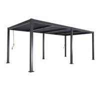 Pergola bioclimatique anthracite aluminium et acier 3x6m lames orientables