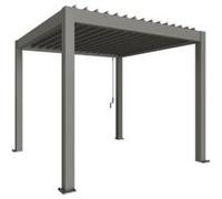 Pergola bioclimatique autoportante 3 x 3 acier gris Biohort
