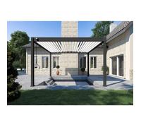 Pergola bioclimatique autoportante bicolore - 400 x 400 x H. 258 cm