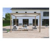 Pergola bioclimatique autoportante bois - 300 x 400 x H. 258 cm