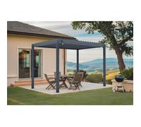 Pergola bioclimatique autoportante - Cazeboo - PIANA - 3x2m - Aluminium - Gris Anthracite - Lames orientables acier
