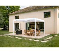 Pergola bioclimatique autoportante - Cazeboo - PIANA - 4x3m - Blanc - Aluminium - Lames orientables acier