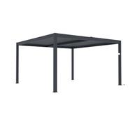 Pergola bioclimatique autoportante électrique anthracite en aluminium avec lames orientables 15,6 m² - AMADORA