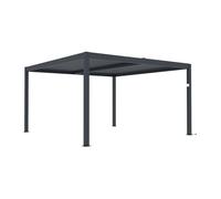 Pergola bioclimatique autoportante électrique anthracite en aluminium avec lames orientables 15,6 m² - AMADORA