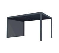 Pergola bioclimatique autoportante électrique anthracite en aluminium avec lames orientables et rideau rétractable 2,78 m - 12 m² - AMADORA