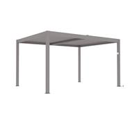 Vente-unique - Pergola bioclimatique autoportante électrique Taupe en Aluminium avec Lames orientables 12 m² - AMADORA