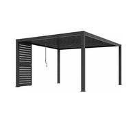 Pergola bioclimatique autoportante en aluminium 12m² avec claustra brise soleil L100 cm - Anthracite - ALMAFI