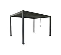 Pergola bioclimatique autoportante en aluminium avec lames orientables - 12 m² - anthracite - AMALFI