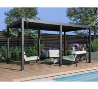 Pergola bioclimatique autoportante en aluminium avec lames orientables - 15 m² - anthracite - AMALFI