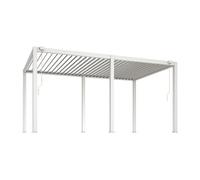 Pergola bioclimatique autoportante en aluminium avec lames orientables - 15 m² - blanc - AMALFI