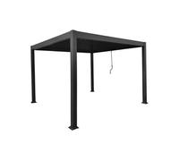 Pergola bioclimatique autoportante en aluminium avec lames orientables - 9 m² - anthracite - AMALFI