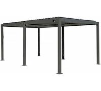 Pergola bioclimatique autoportante en aluminium ""Kensington"" - 3 x 5 m - Gris