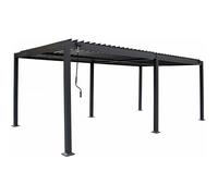 Pergola bioclimatique autoportante en aluminium ""Kensington"" - 3 x 6 m - Gris