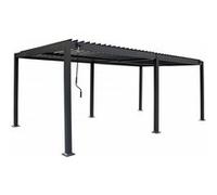 Pergola bioclimatique autoportante en aluminium "Kensington" - 3 x 6 m - Gris