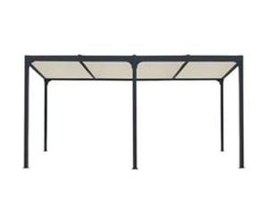 Pergola bioclimatique autoportante manuelle aluminium Habrita PER3660BIW gris et écru 3,60 x 5,98 m