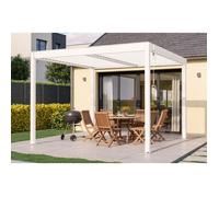 Pergola Bioclimatique autoportée - Cazeboo - PIANA - 3x3m - Aluminium - Blanc - Lames orientables acier