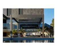 Pergola bioclimatique autoportée aluminium gris métallique Biohort 3 x 3,5 m
