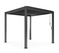 Pergola bioclimatique autoportée gris 3 x 3 x 2.57 m