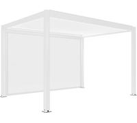 Pergola bioclimatique autoportée motorisée éclairée 3 x 4m et 1 store - Oviala Kavala