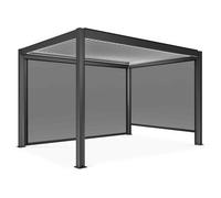 Pergola bioclimatique autoportée motorisée éclairée 3x4m et 2 stores ( 1 store 2 60 x 2 32 m et 1 store 3 67 x 2 32 m )