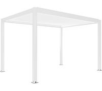Pergola bioclimatique autoportée motorisée et éclairée 3x4 m blanc - Oviala Kavala