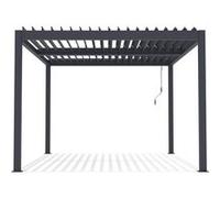 Pergola bioclimatique avec LED Windsor Premium en Aluminium 3 x 4 - Gris