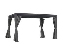 Pergola bioclimatique avec rideau et moustiquaire "Howard" - 3 x 4 m - Gris