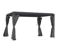Pergola bioclimatique avec rideau et moustiquaire ""Howard"" - 3 x 4 m - Gris