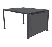 Pergola bioclimatique avec store en acier galvanisé "Howard" - 3 x 4 m - Gris