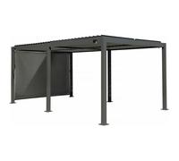 Pergola bioclimatique avec store en aluminium "Kensington" - 3 x 5 m - Gris