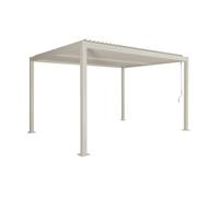 Pergola bioclimatique beige. aluminium et acier. 3x4m. lames orientables