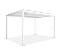Pergola bioclimatique blanche. aluminium et acier. 3x4m. lames orientables