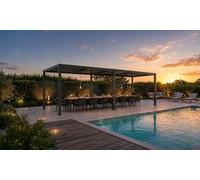 Pergola bioclimatique double ALIKI Kocoon - 3 x 6 m - Noire