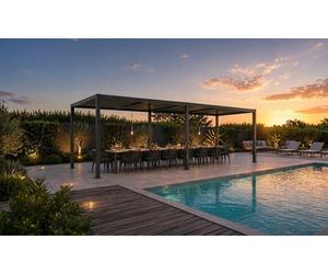 Pergola bioclimatique double ALIKI Kocoon - 3 x 6 m - Noire