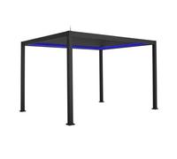 Pergola Bioclimatique électrique 3x4m. aluminium. à lames orientables avec éclairage LED