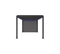 Pergola bioclimatique électrique 3x4m aluminium à lames orientables avec éclairage LED + store 3m