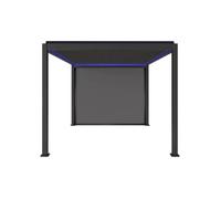 Pergola bioclimatique électrique 3x4m. aluminium. à lames orientables avec éclairage LED + store 3m