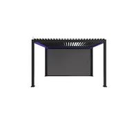 Pergola bioclimatique électrique 3x4m aluminium à lames orientables avec éclairage LED + store 4m