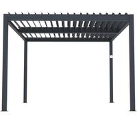 Pergola bioclimatique motorisée avec led "Windsor" en aluminium 3 x 4 - Gris