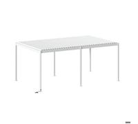 Pergola bioclimatique électrique ""Evora"" grand modèle 6 x 3,6m - Structure et lames doubles en aluminium Blanc - Hespéride