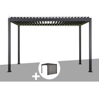 Pergola Bioclimatique Électrique Evora Graphite - 4 X 3 M + Store 4 M Graphite - Hespéride Multicolore