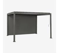 Pergola Bioclimatique En Aluminium Avec Lames Et Store Latéral Druvia Gris Graphite Gris